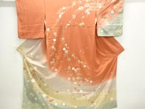 作家物　金彩枝垂れ桜模様訪問着(重ね衿付)